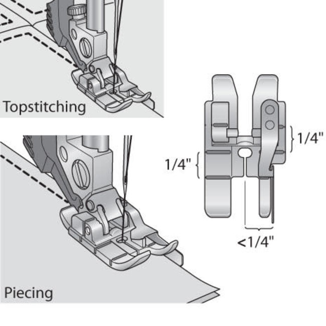 Pfaff Perfect ¼" Foot w/ Guide w/ IDT (B,C,D,E,G,J,K,L)