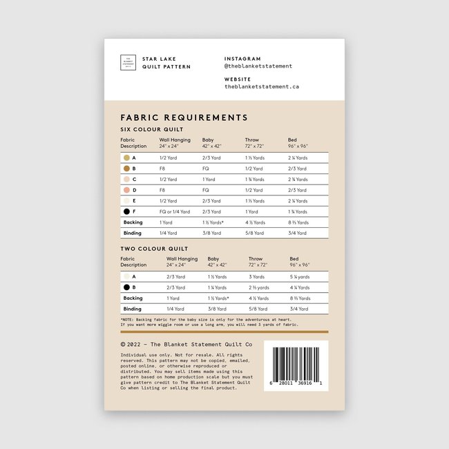 Star Lake Quilt Pattern