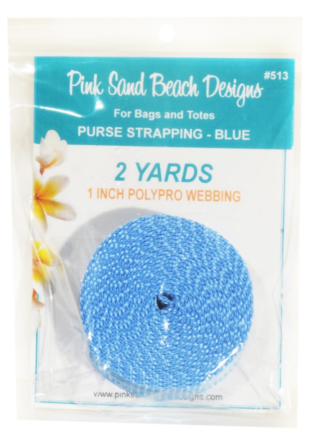Pink Sand Beach Designs Purse Strapping 1in x 2 yds - Blue
