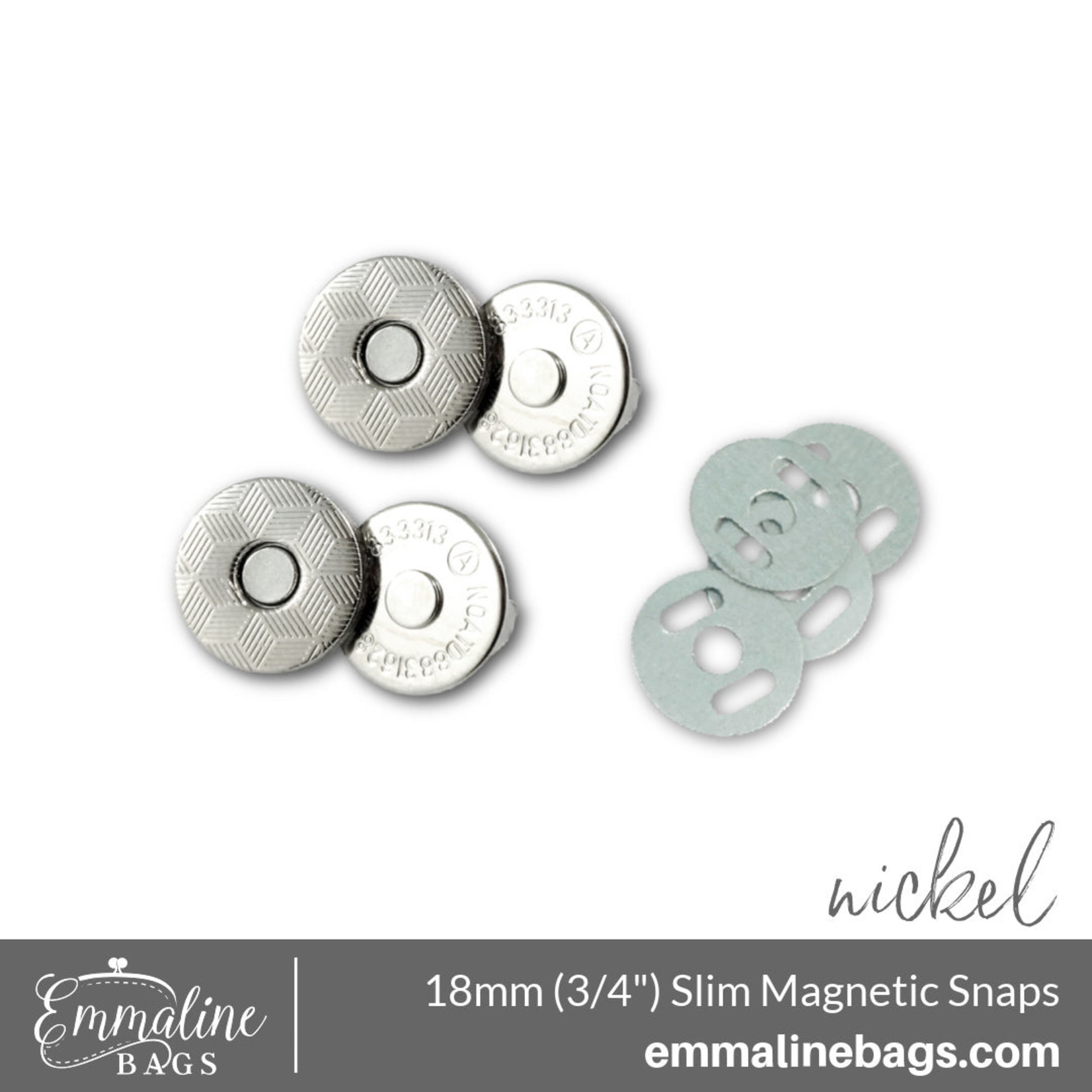 Emmaline Magnetic Snap Closures: 3/4" (18 mm) SLIM (2 Pack)