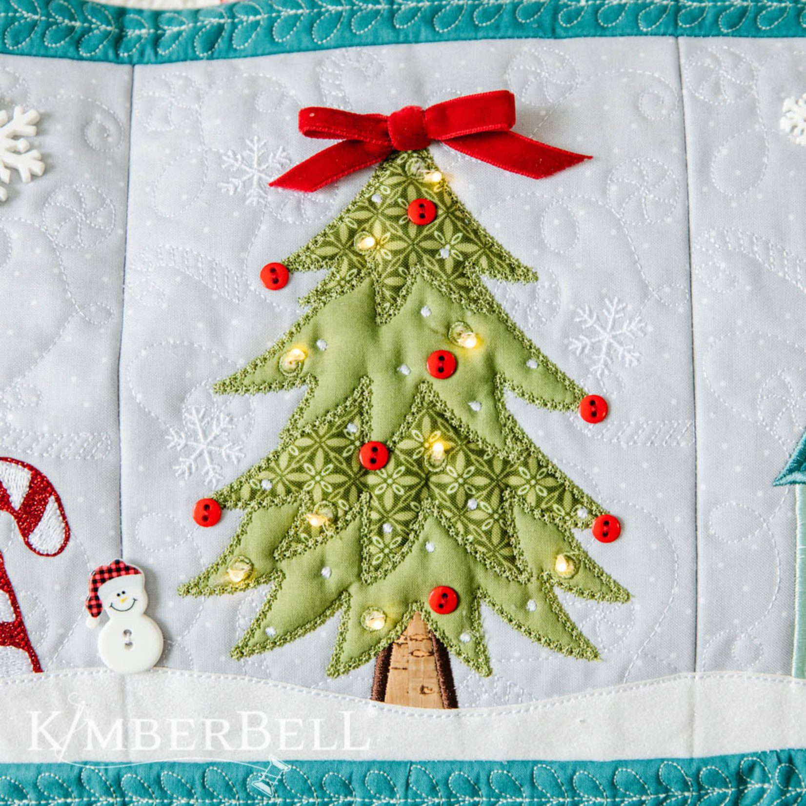 Kimberbell Designs Candy Cane Lane Bench Pillow Embroidery version