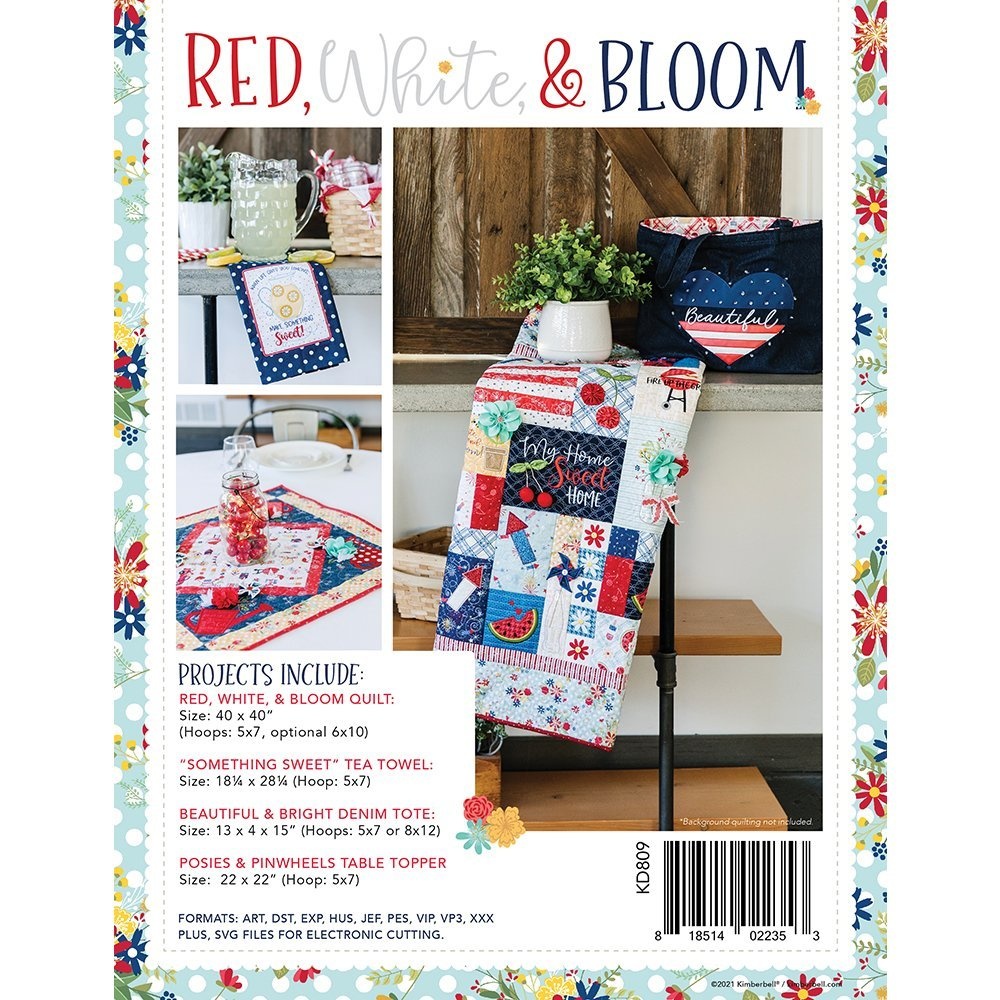 Red White & Bloom (Embroidery Version) - Stitch by Stitch