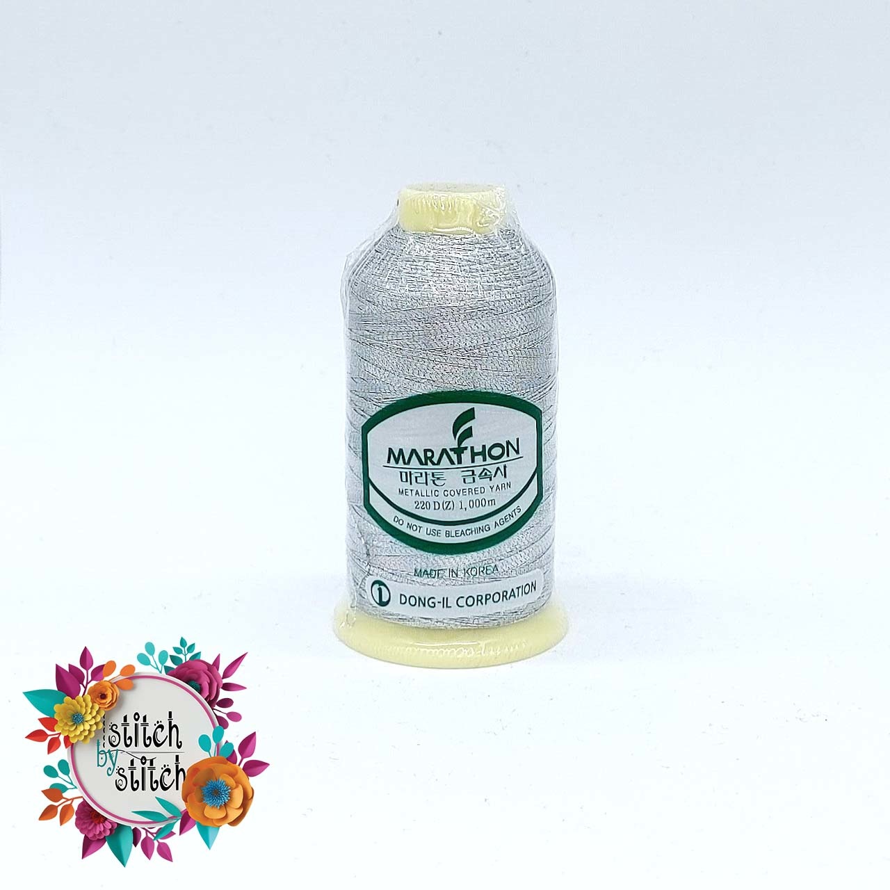 Candle Thread Color Code 3001 Colour 3001 Silver - 1000mtr METALLIC POLY EMBROIDERY THREAD - Stitch ...