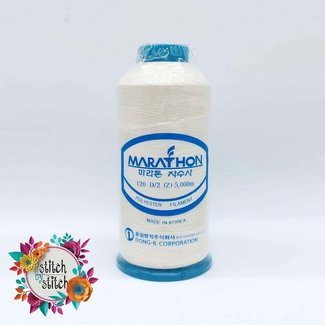 Marathon Colour 2115 Off White - 5000mtr POLY EMBROIDERY THREAD Off White (varies from colour card)