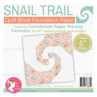 It's Sew Emma Snail Trail Quilt Block Foundation Paper Piecing Pad, 42 sheets, 6in blocks