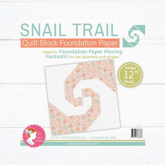 Snail Trail Foundation Paper Piecing Pad, 42 blocks, 12in