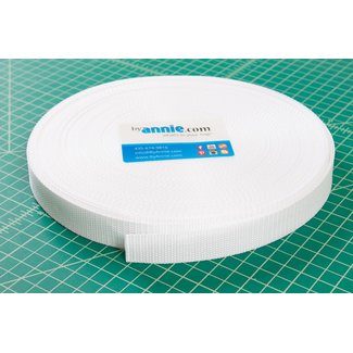 By Annie Strapping - 1" wide, white per meter