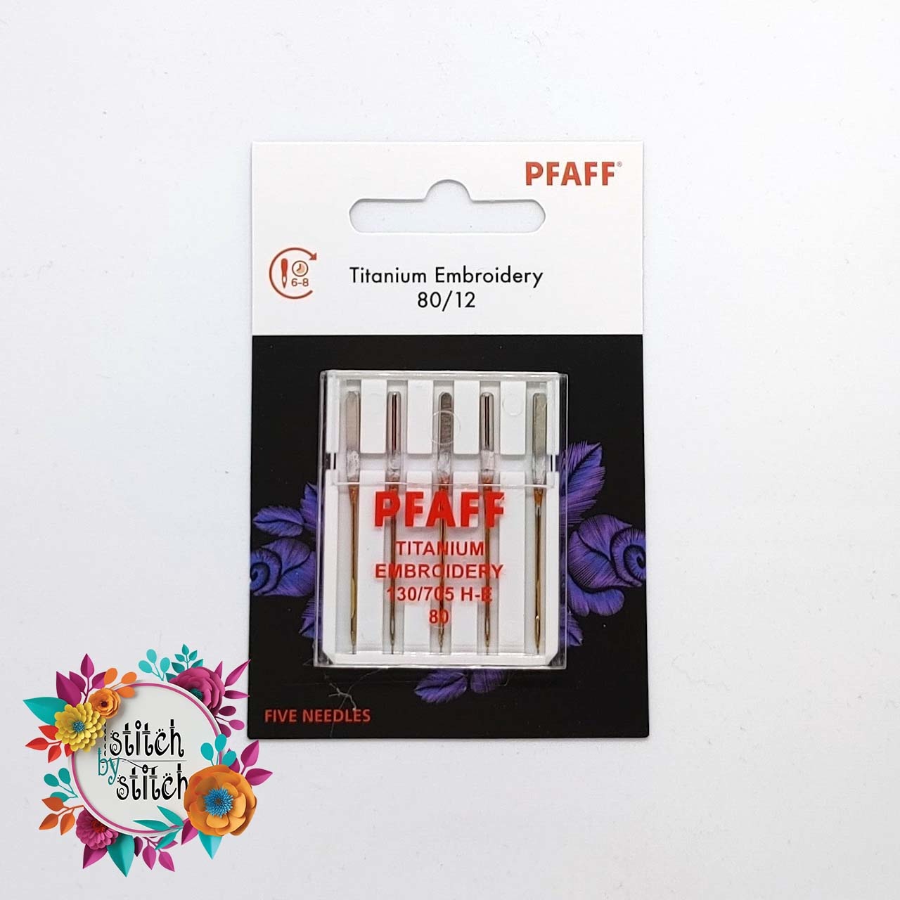 Pfaff Titanium Embroidery Needle Size 80/12 5 pack Stitch by Stitch