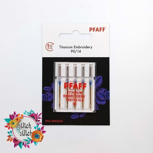 Pfaff Titanium Embroidery Needle - Size 90/14 5 pack
