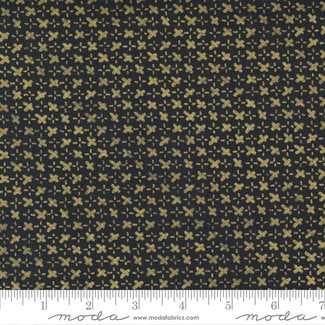 Moda Whispers Metallic, Criss Cross, Black Gold (33552 14) $0.21 per cm or $21/m