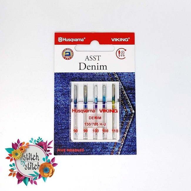Husqvarna Viking Denim Needle - Assorted Sizes 5 pack