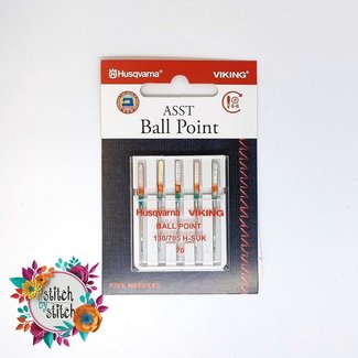 Husqvarna Viking Husqvarna Viking Ball Point Needle - Assorted Sizes 5 pack