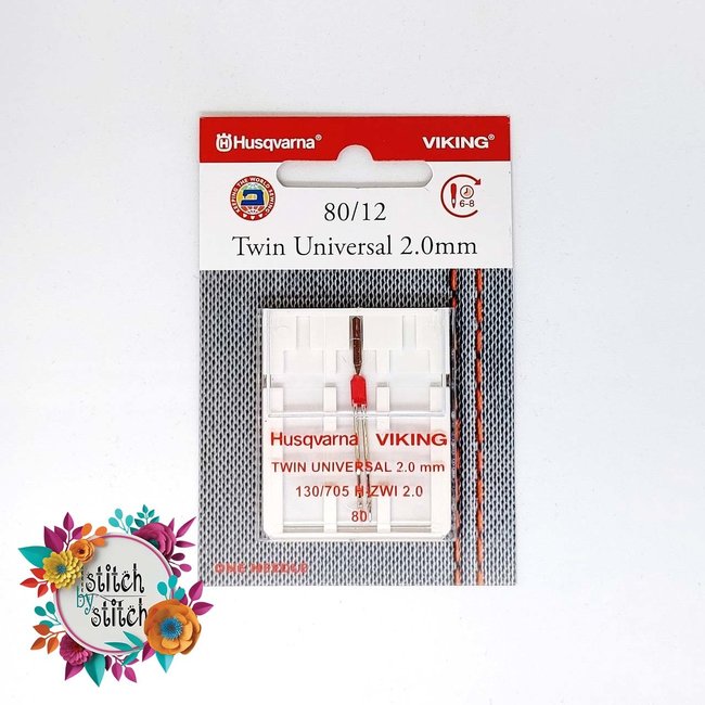 Husqvarna Viking Twin Universal Needle - Size 80/12 - 2.0mm 1 pack