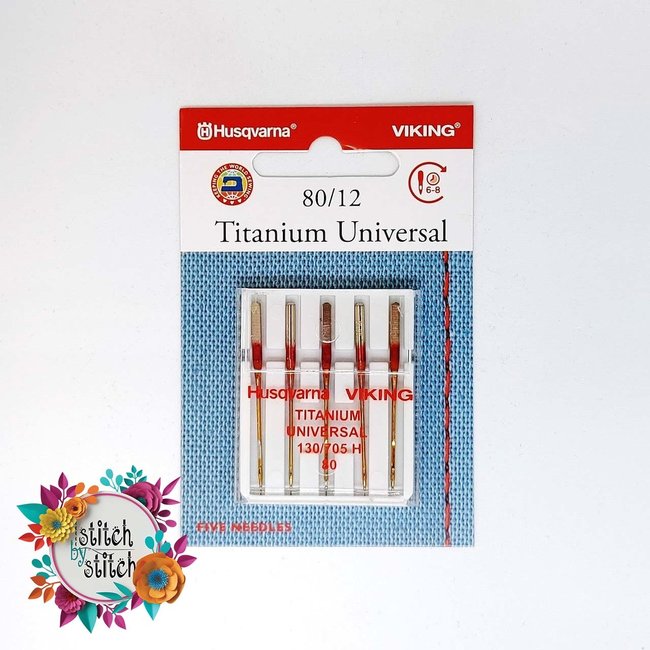 Husqvarna Viking Titanium Universal Needle - Size 80/12 5 pack