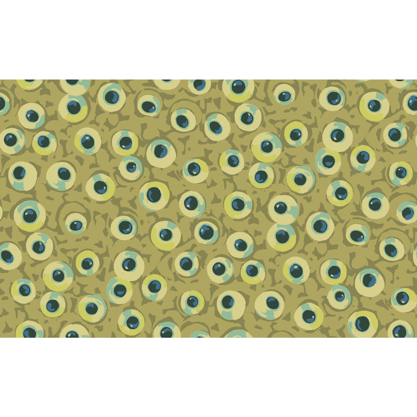 Martha Negley Go Fish, Fish Eyes - Gold (PWMN024.GOLD) $0.16 per cm or $16/m