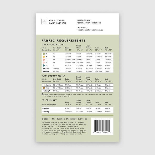 Prairie Rose Quilt Pattern