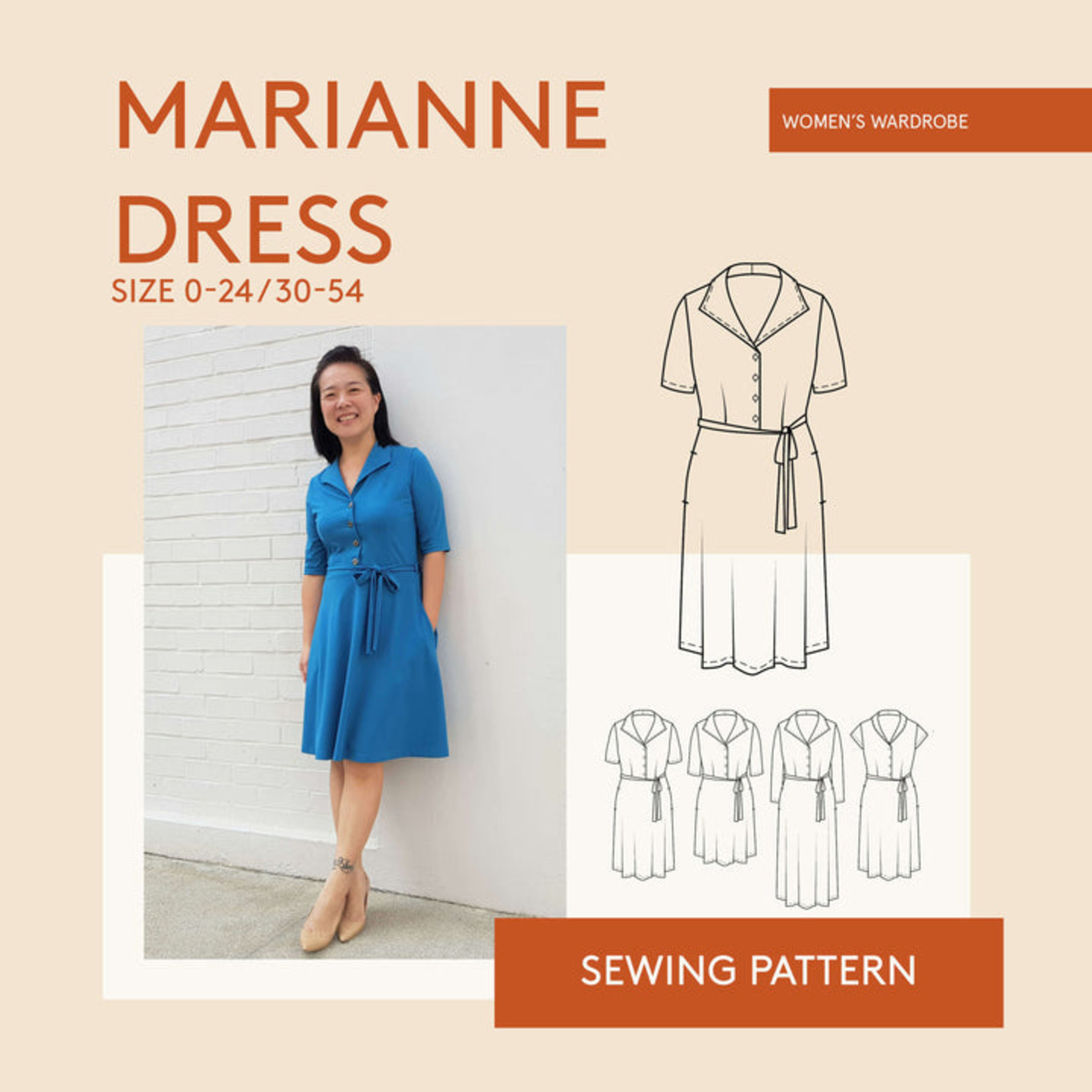 Wardrobe by Me Marianne Dress Pattern 0-24 (30-54)