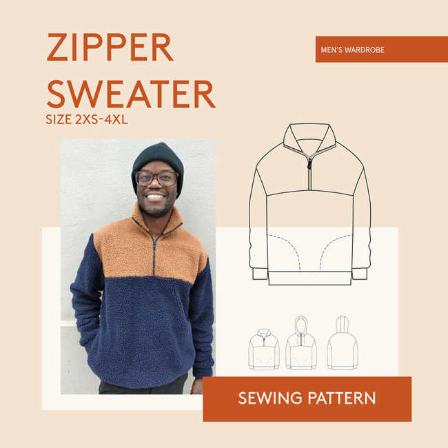 Zip-Up Sweater Pattern 2XS-4XL