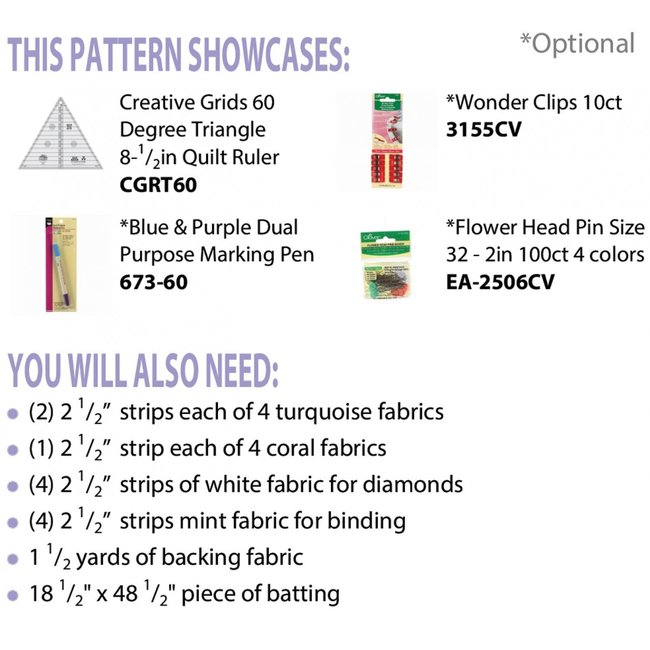 Aztec Diamond Table Runner and Ruler Bundle