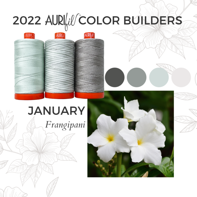 Aurifil 2022 Color Builders - January - Frangipani