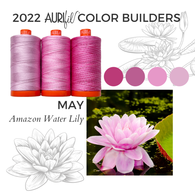 Aurifil 2022 Color Builders - May - Victoria Amazonica – Amazon Water Lily