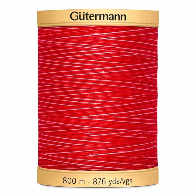 Variegated Cotton 50wt Thread 800m - Ruby Red