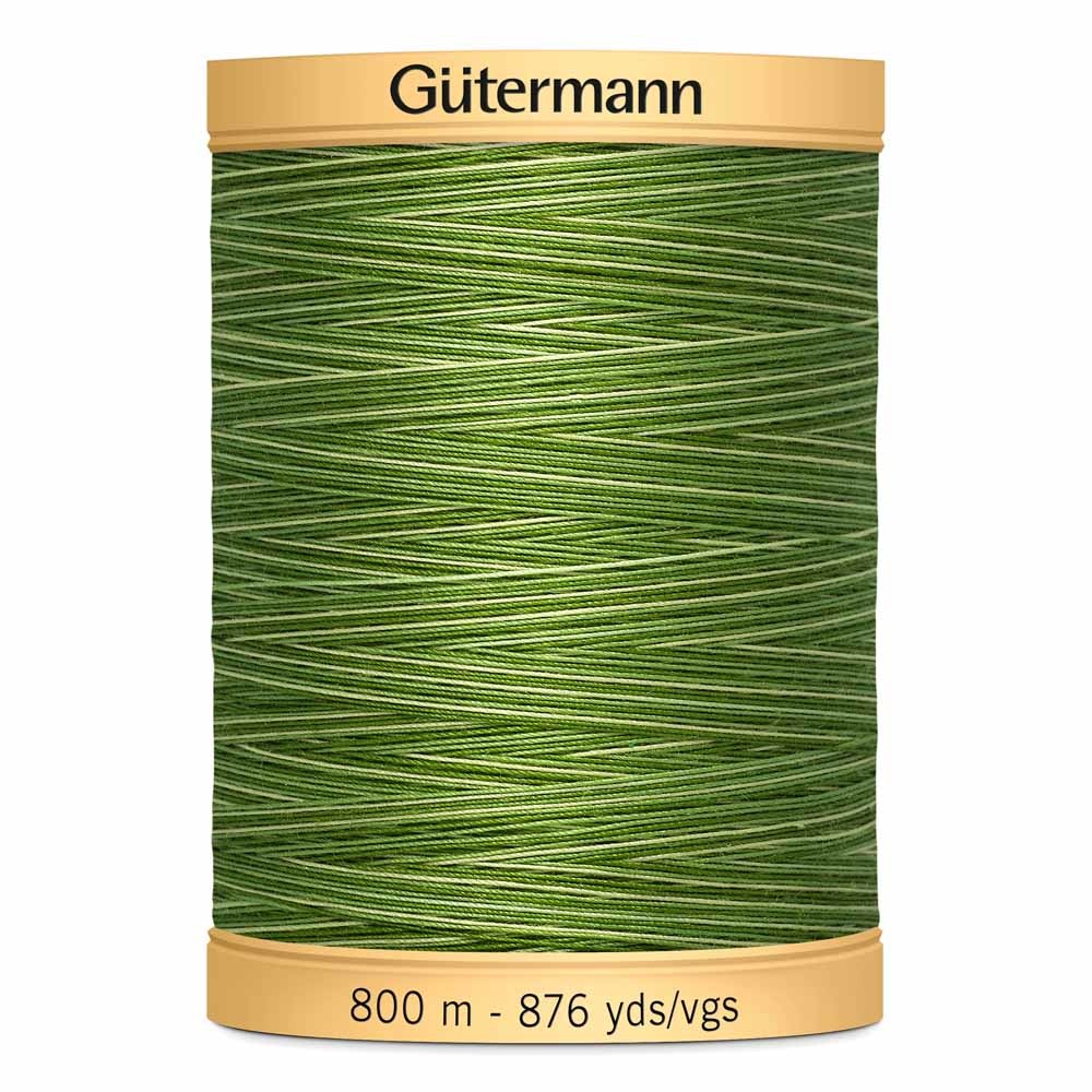 Gutermann Variegated Cotton 50wt Thread 800m - Foliage Green