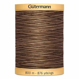 Gutermann Variegated Cotton 50wt Thread 800m - Brown Sugar &Cinnamon