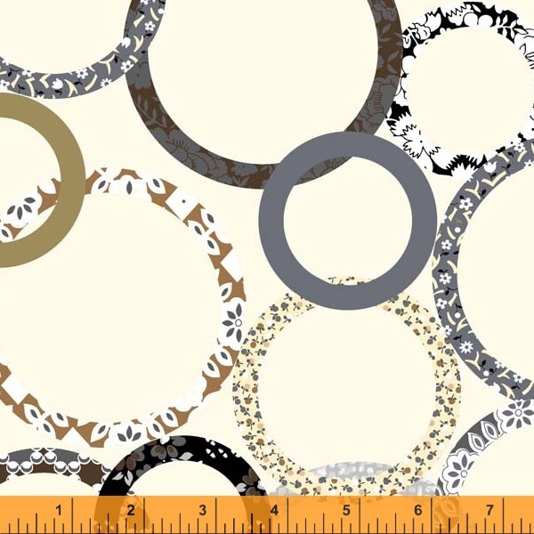 Windham Fabrics Patchwork Rings, Natural (52928W-1) 108" Backing $0.38 per cm or $38/m