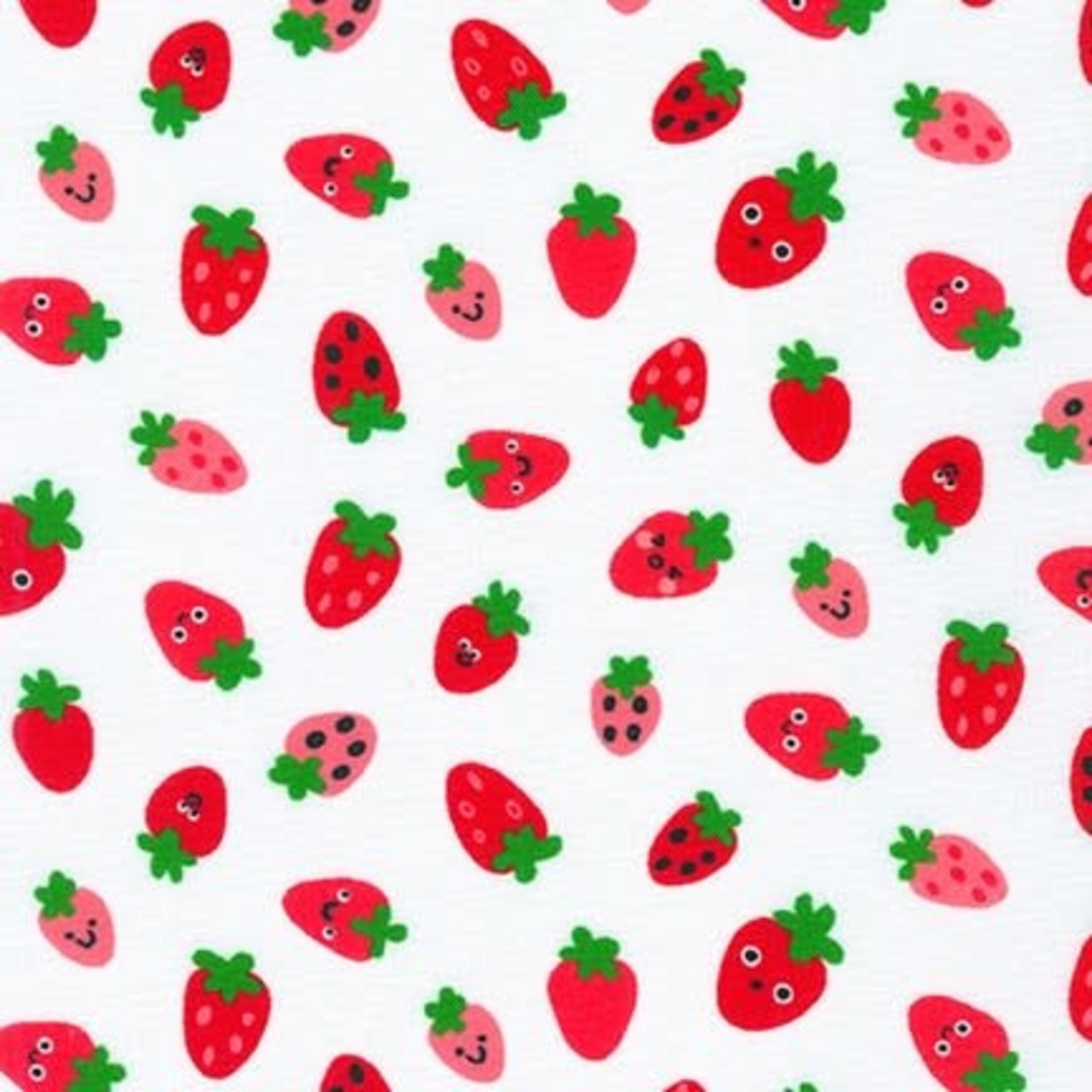 Robert Kaufman Farm to Table, Strawberries, White AAK-20954-1 $0.20 per cm or $20/m