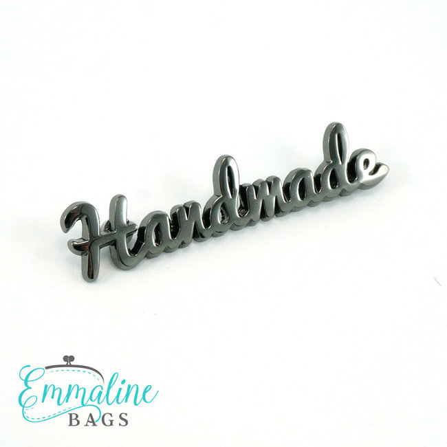 Metal Bag Label: Script Style "Handmade"