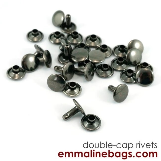 Double Cap RIVETS - Medium (9 mm Cap x 8 mm Post)