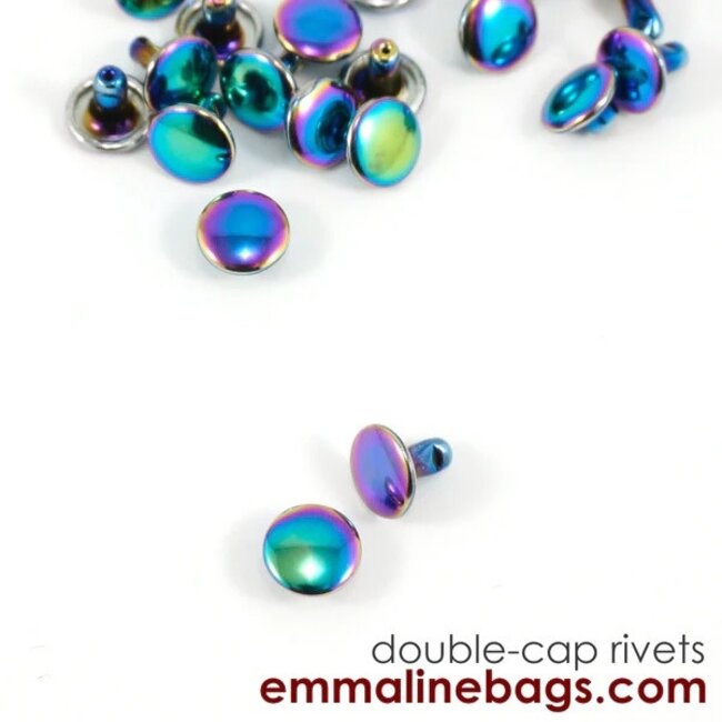 Double Cap RIVETS - Medium (9 mm Cap x 8 mm Post)