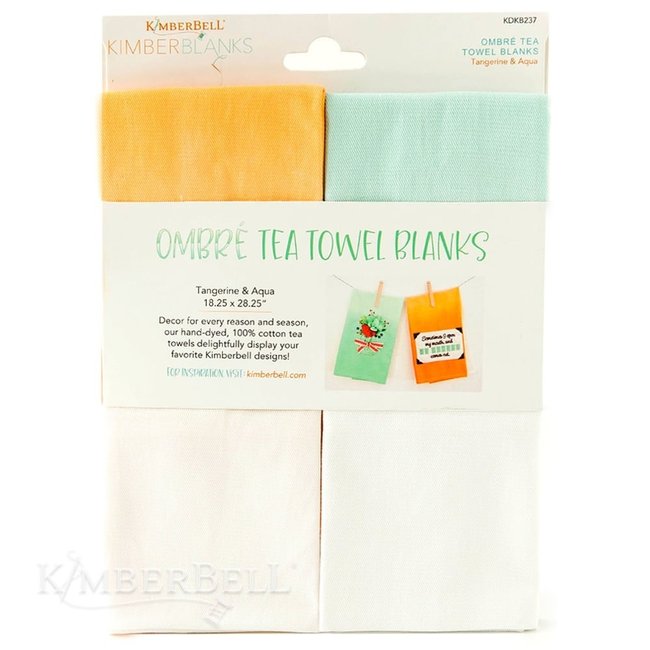 Discontinued, while supplies last Ombre Tea Towel Set of 2 - Tangerine & Aqua