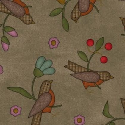 Maywood 70 cm Flannel Home Sweet Home Birds on Brown $20/m