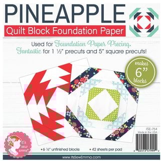 It's Sew Emma Pineapple Foundation Paper Piecing Pad, 42 blocks, 6in