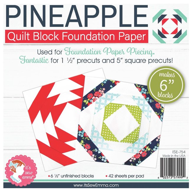 Pineapple Foundation Paper Piecing Pad, 42 blocks, 6in