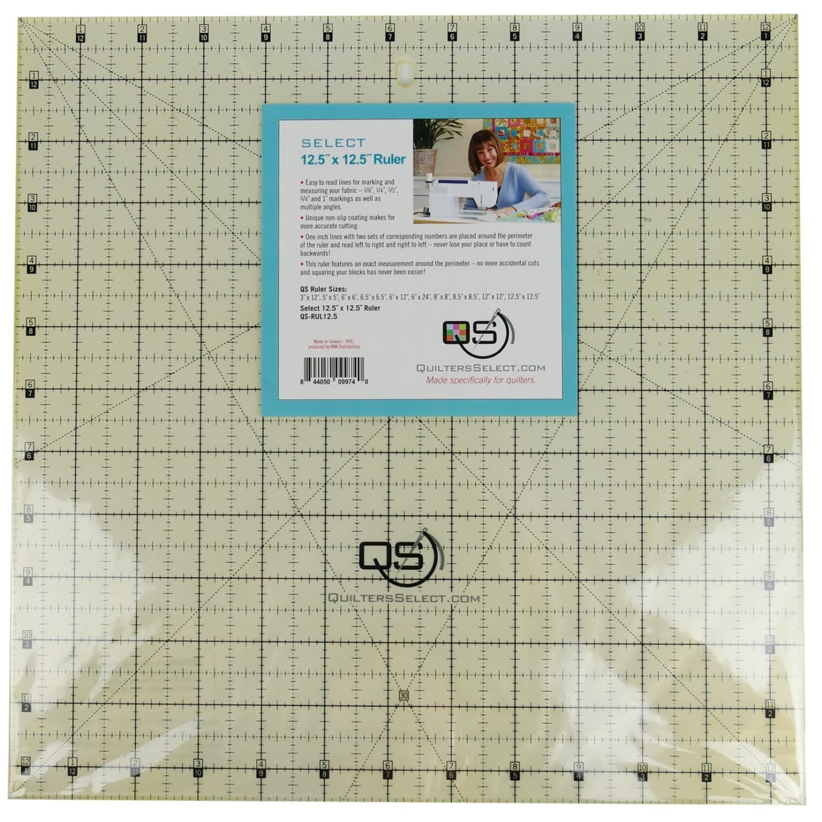 Quilters Select Non-Slip Ruler 12-1/2in x 12-1/2in