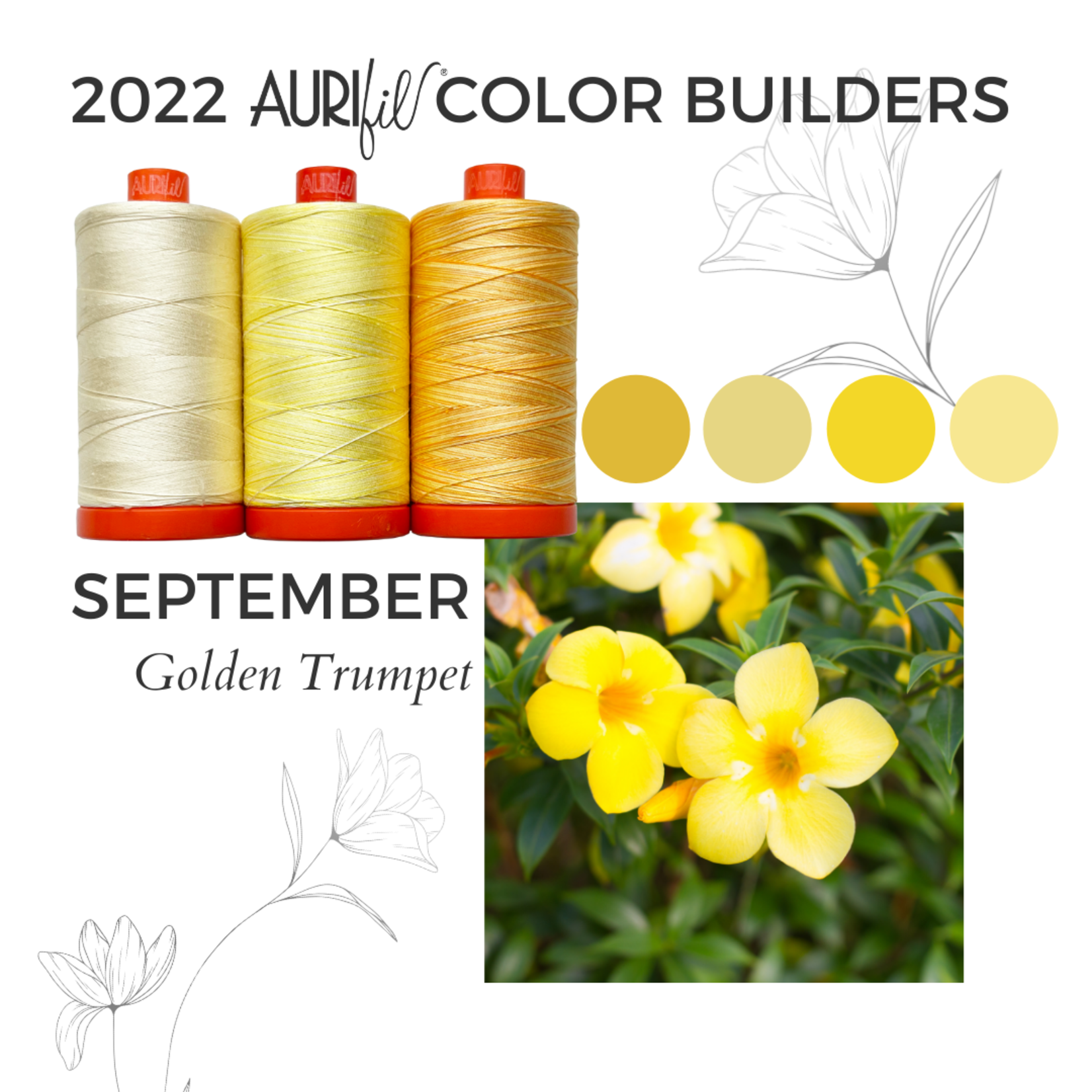 AURIFIL Aurifil 2022 Color Builders - September - Golden Trumpet
