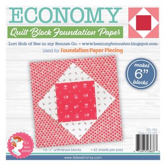 It's Sew Emma Economy Quilt Block Foundation Paper Piecing Pad, 42 blocks, 6in