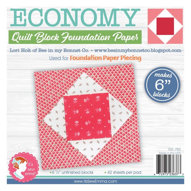 Economy Quilt Block Foundation Paper Piecing Pad, 42 blocks, 6in