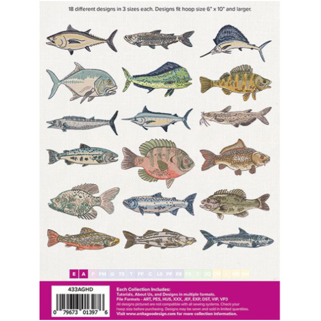 Catch of the Day Full Collection Hoop sizes 6” x 10” to 9.5” x 14”