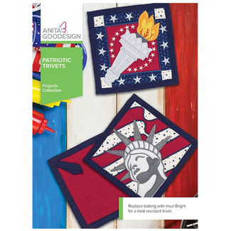 Anita Goodesign Patriotic Trivets Projects Collection Hoop sizes  7” x 12” to 9.5” x 14”