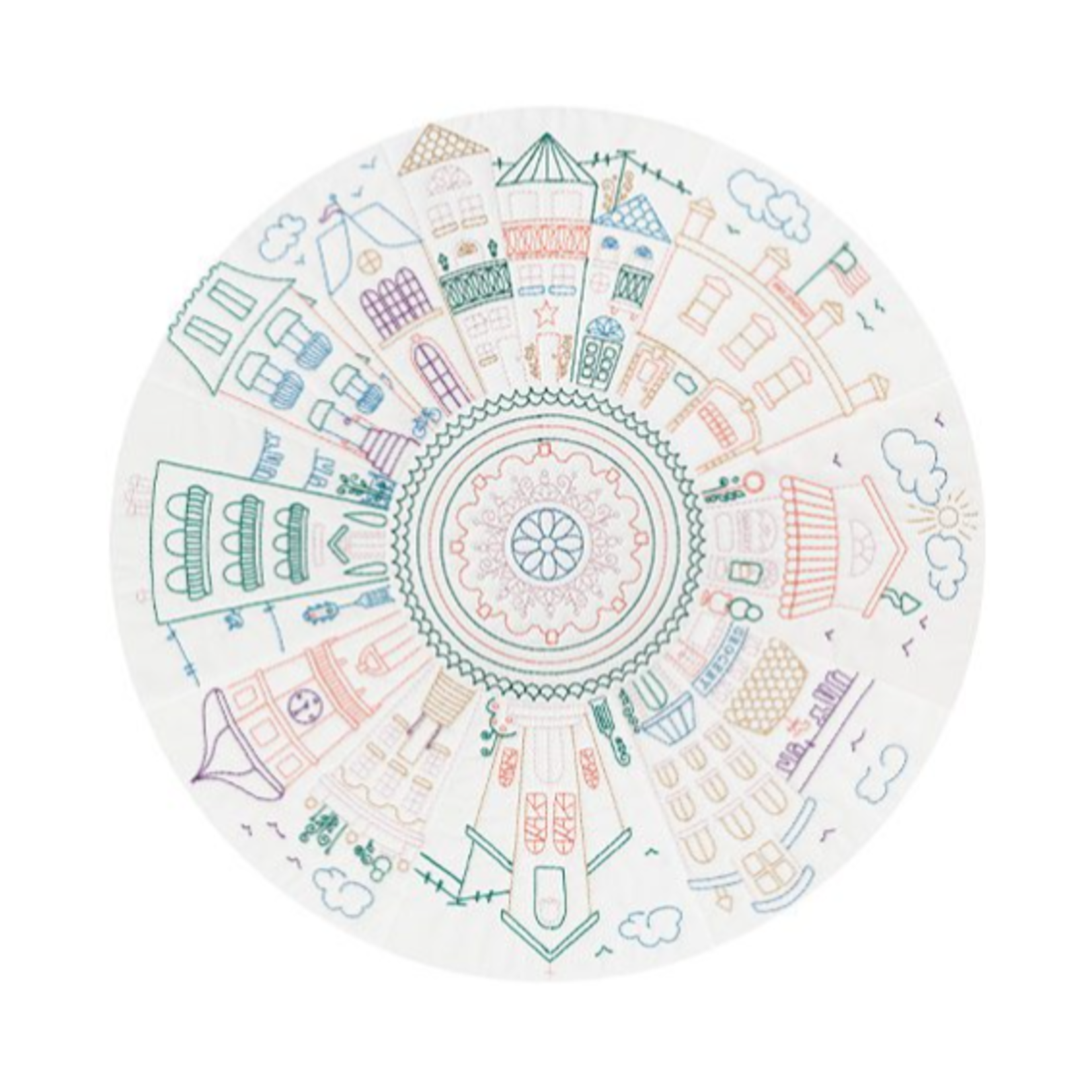 Anita Goodesign Circle Town Centrepiece Projects Collection Hoop sizes 6” x 10” to 9.5” x 14”