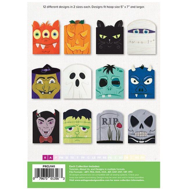 Trick or Treat Bags Projects Collection Hoop sizes 5” x 7” to 9.5” x 14”