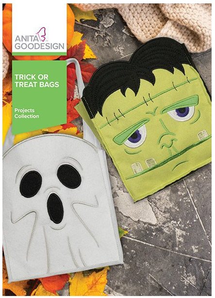 Anita Goodesign Trick or Treat Bags Projects Collection Hoop sizes 5” x 7” to 9.5” x 14”
