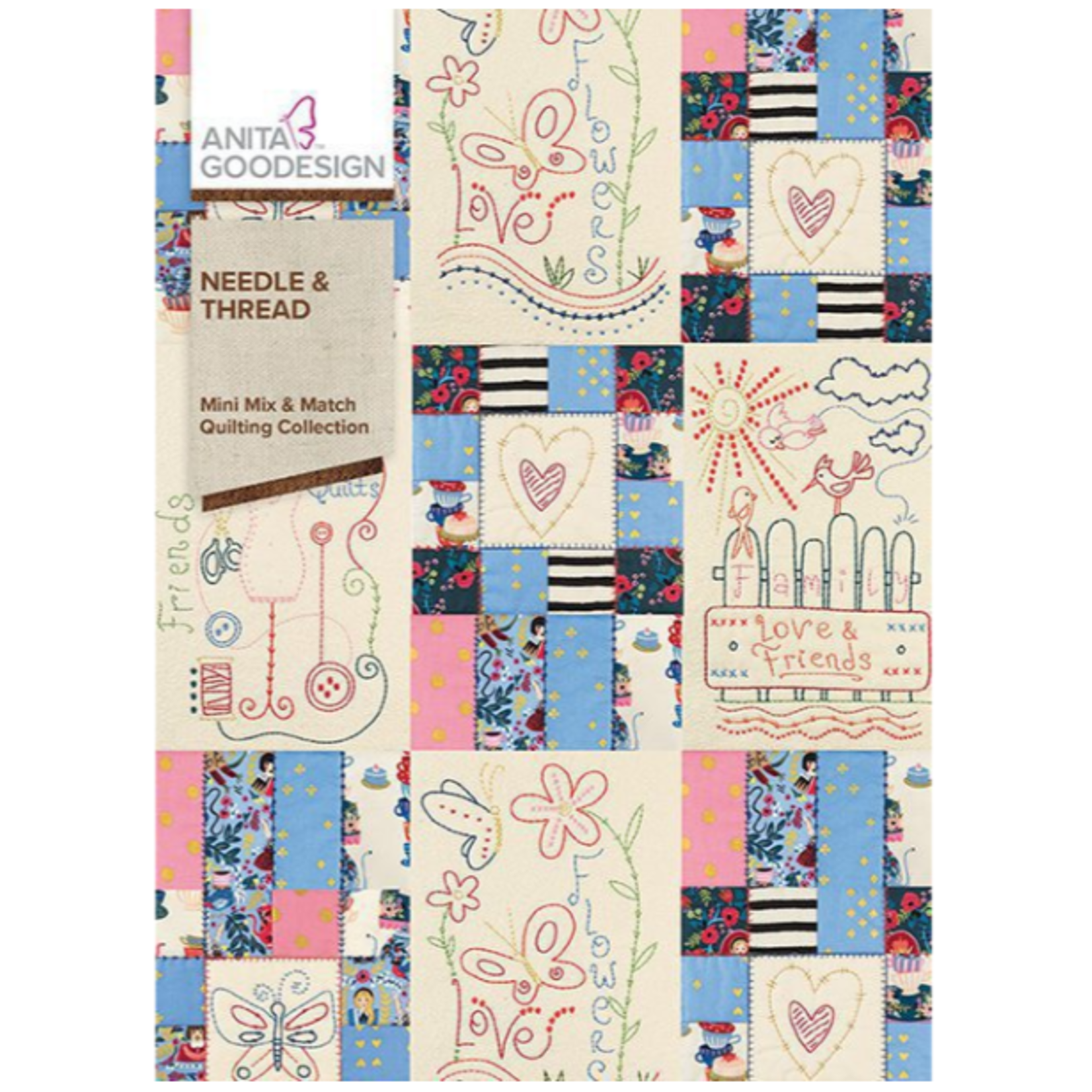 Anita Goodesign Needle and Thread Mini Mix & Match Quilting Collection Hoop sizes 6” x 10” to 9.5” x 14”