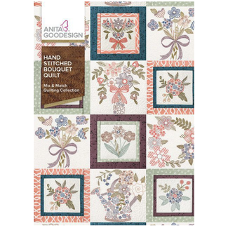Anita Goodesign Hand Stitched Bouquet Quilt Mix & Match Quilting Collection Hoop sizes 5” x 7” to 9.5” x 14”