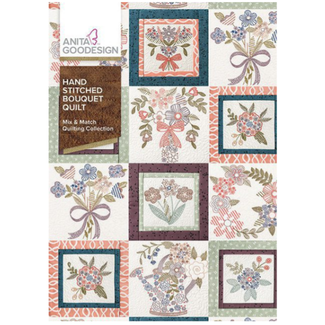 Hand Stitched Bouquet Quilt Mix & Match Quilting Collection Hoop sizes 5” x 7” to 9.5” x 14”