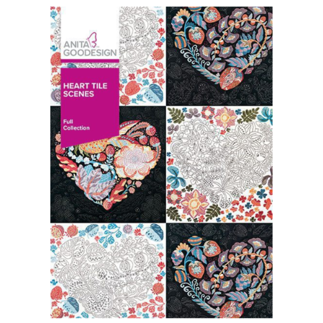 Heart Tile Scenes Full Collection Hoop sizes 5” x 7” to 9.5” x 14”